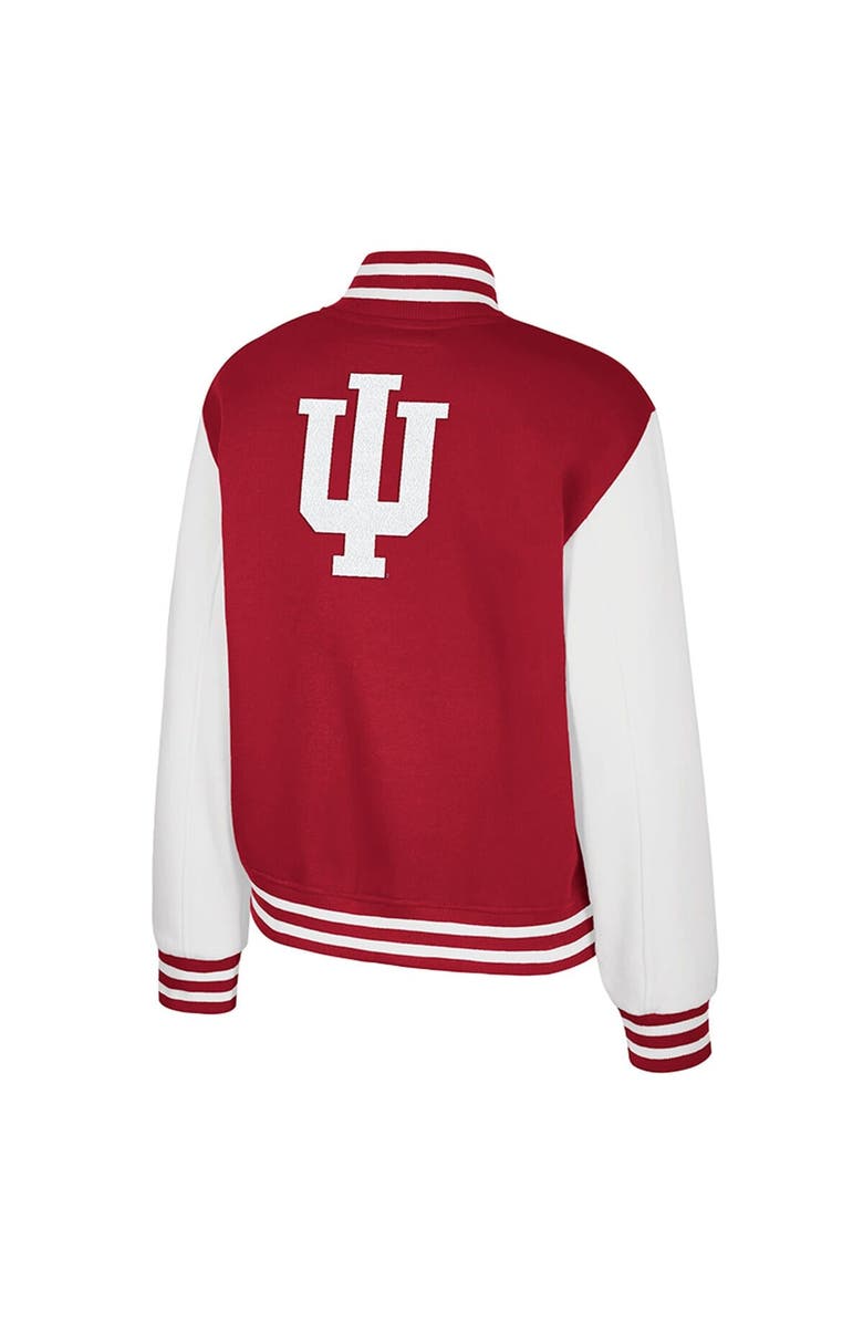 COLOSSEUM Women's Colosseum Crimson Indiana Hoosiers French Baguette Full Snap Fleece Jacket, Alternate, color, Crimson