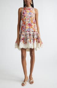 Zimmermann Luna Shirred Silk & Linen Organza Lantern Dress