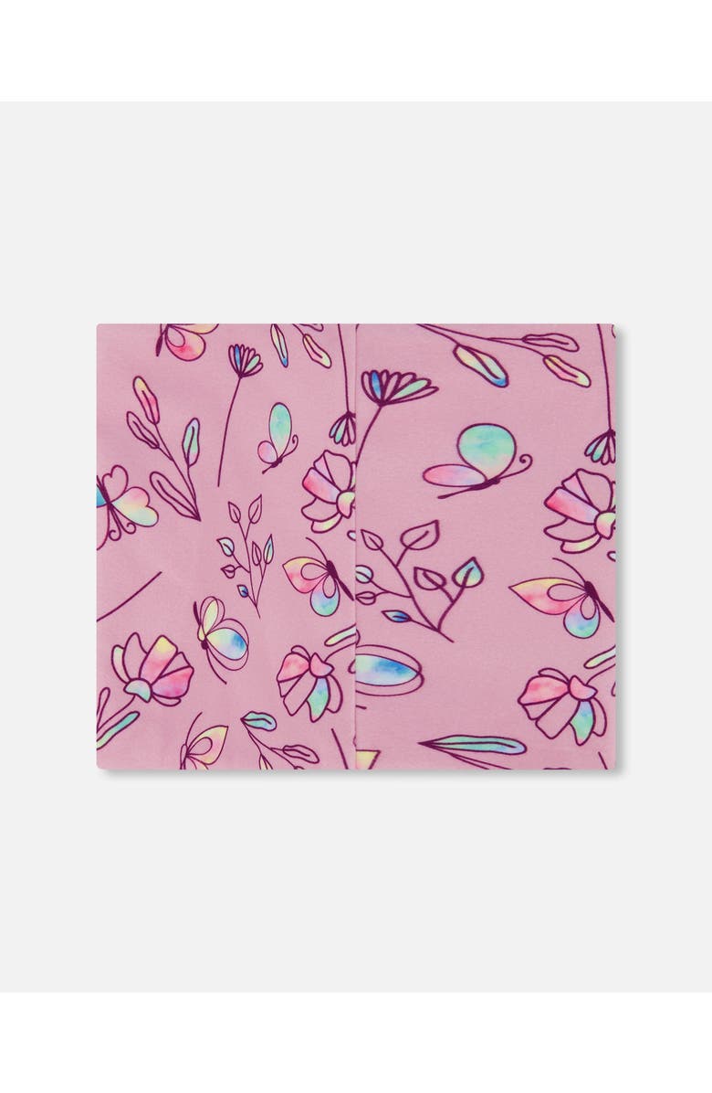 Deux par Deux Girl's Printed Neck Tube Lilac And Multicolored Butterfly, Alternate, color,