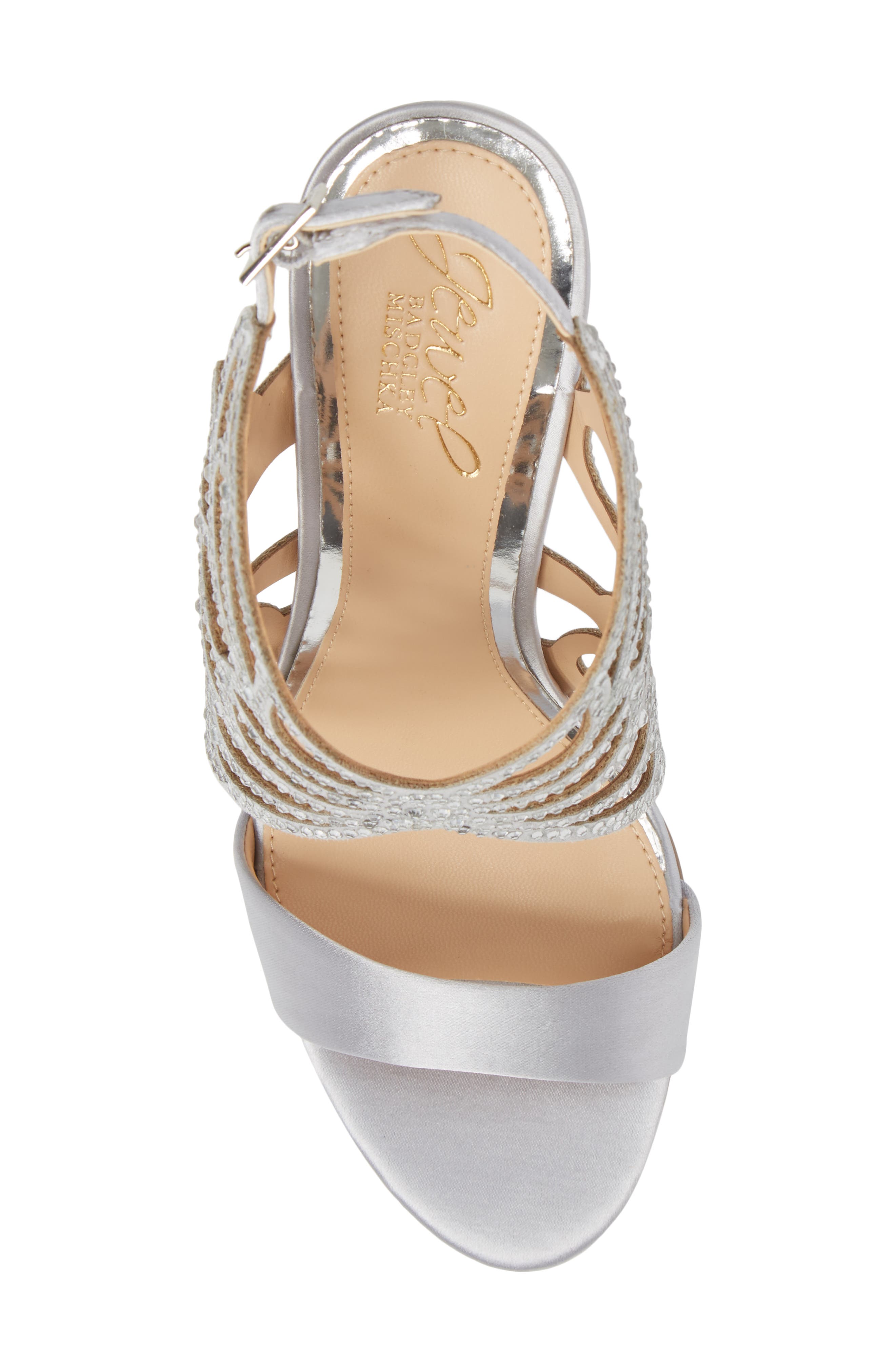 Taresa Crystal Embellished Butterfly Sandal, Alternate, color, SILVER SATIN