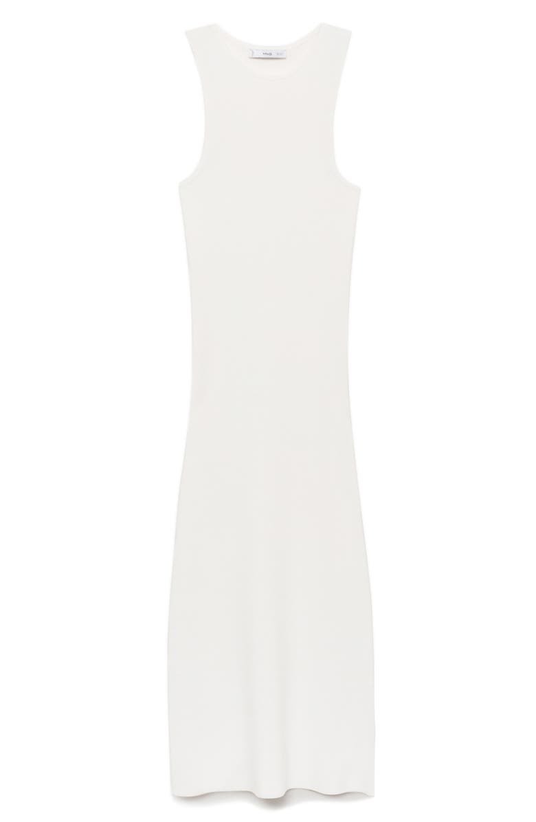 MANGO Knit Body-Con Maxi Dress, Alternate, color, White