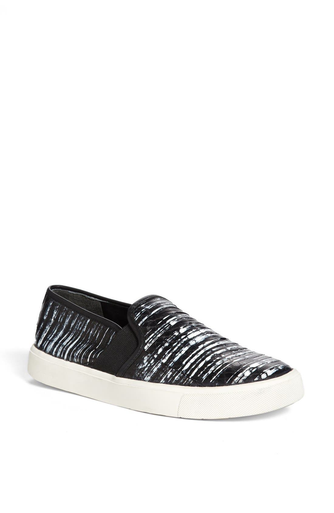 'Blair 7' Snakeskin Slip-On Sneaker, Main, color, BLACK