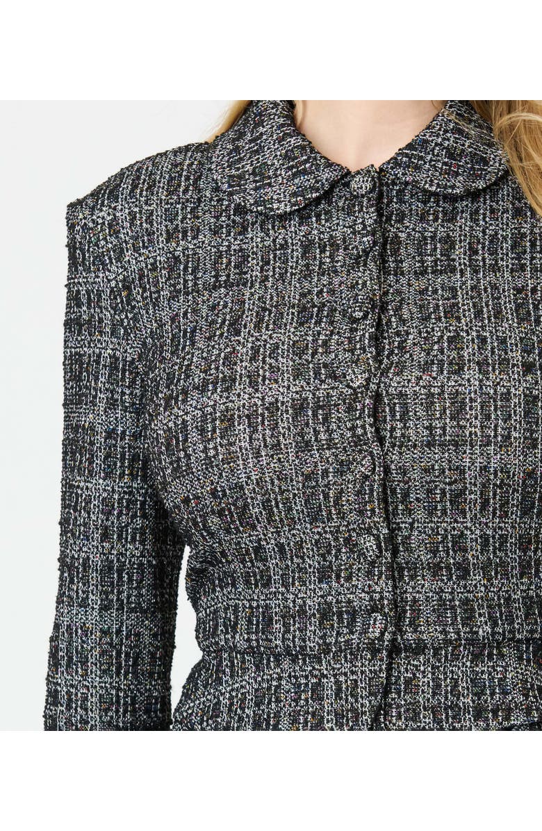 Unique Vintage Boucle Peplum Jacket, Alternate, color, Black Boucle