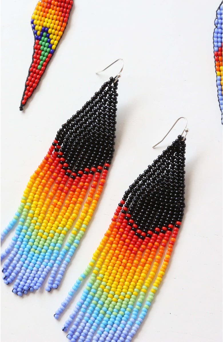 Fosterie Riesling Fringe Embera Earrings, Alternate, color, Gold
