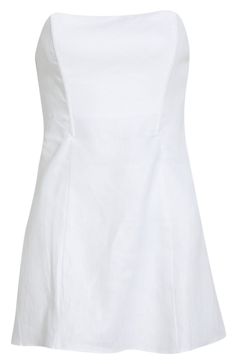 Reformation Aurina Linen Strapless Top, Main, color, White