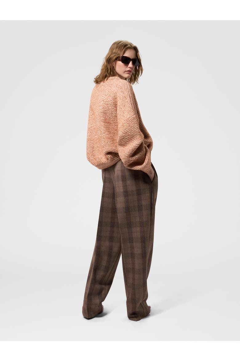Crewneck Sweater With Zig Zag Texture, Alternate, color, Beige