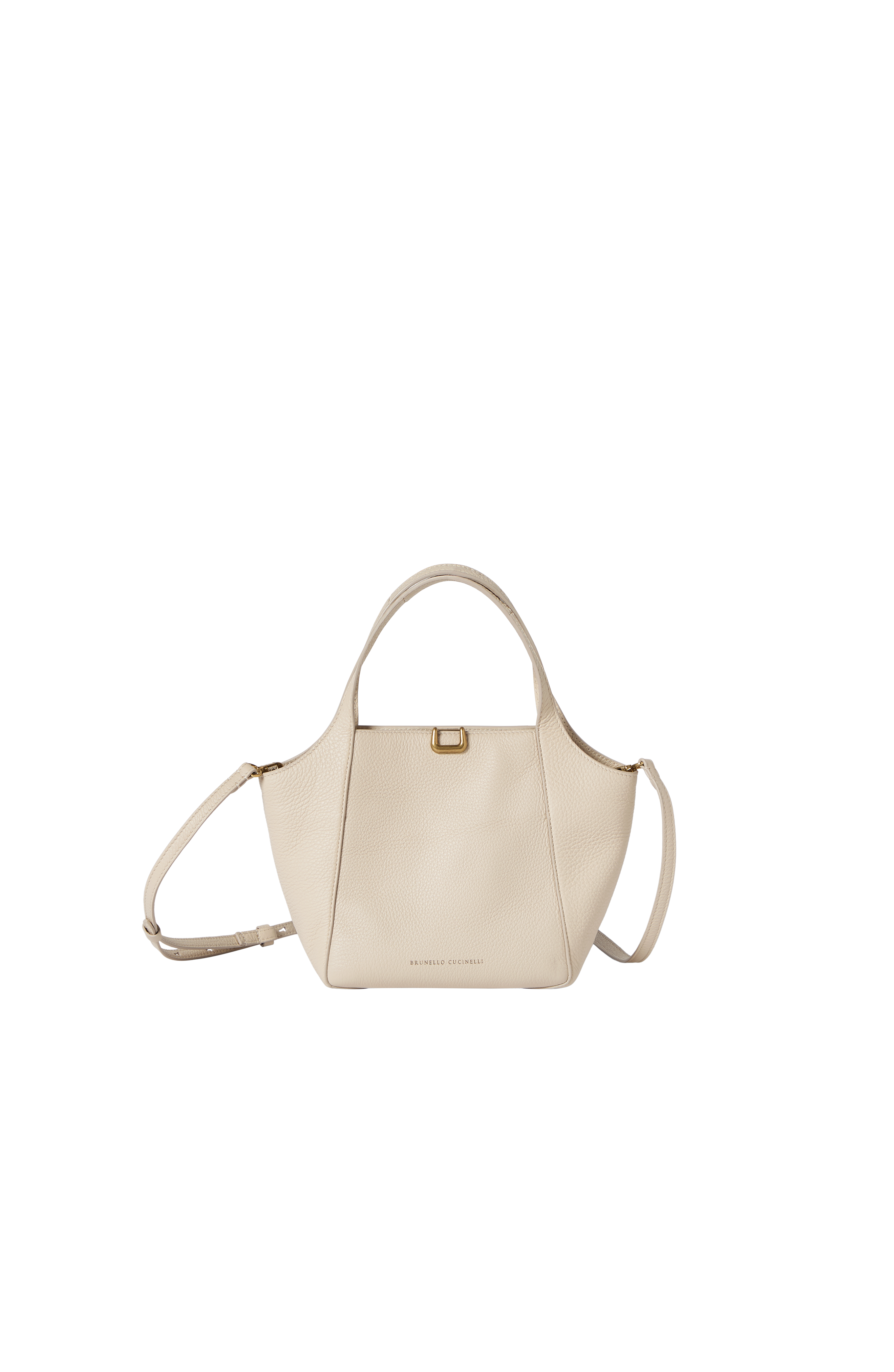 Sartorial small bucket bag in soft grained leather, Alternate, color, Ivory