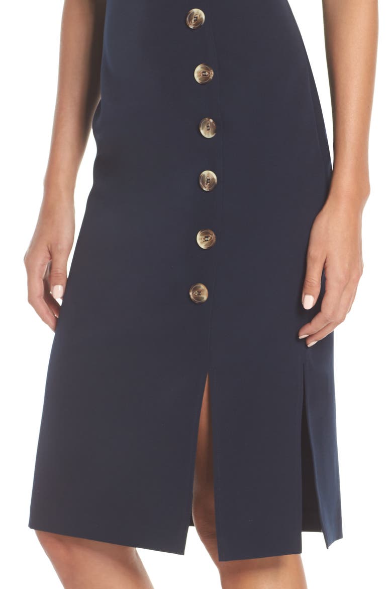 Asymmetrical Button Front Dress, Alternate, color, NAVY