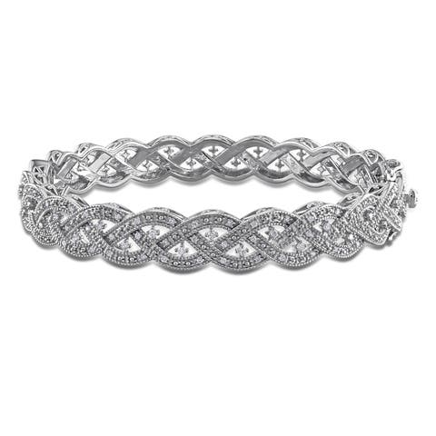 Lab-Grown Diamond Braided Bangle