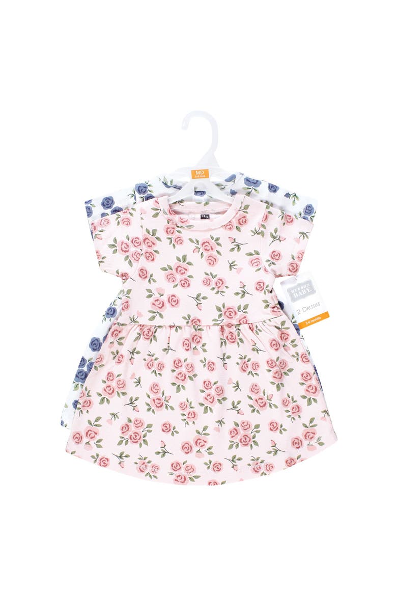 2Pk Baby Dress Set, Alternate, color, Pink And Blue Roses