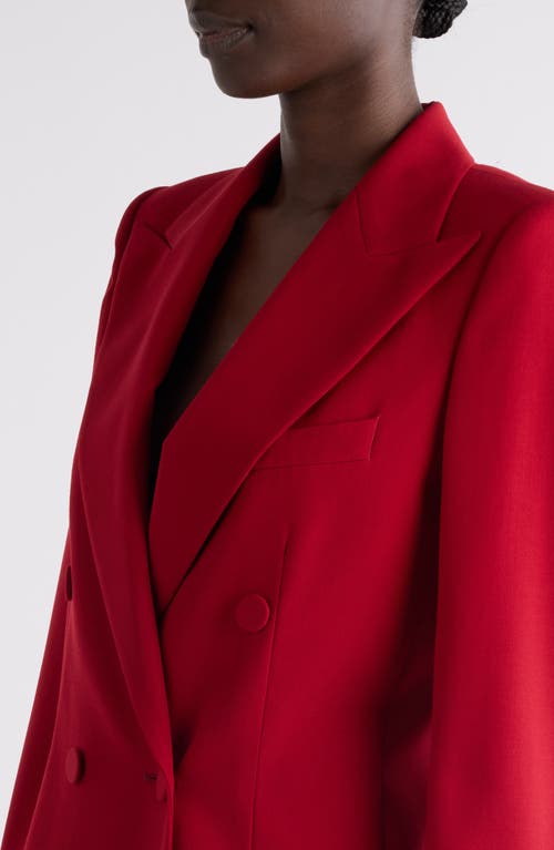 Dries Van Noten Fitted Double Breasted Wool Blazer In Red