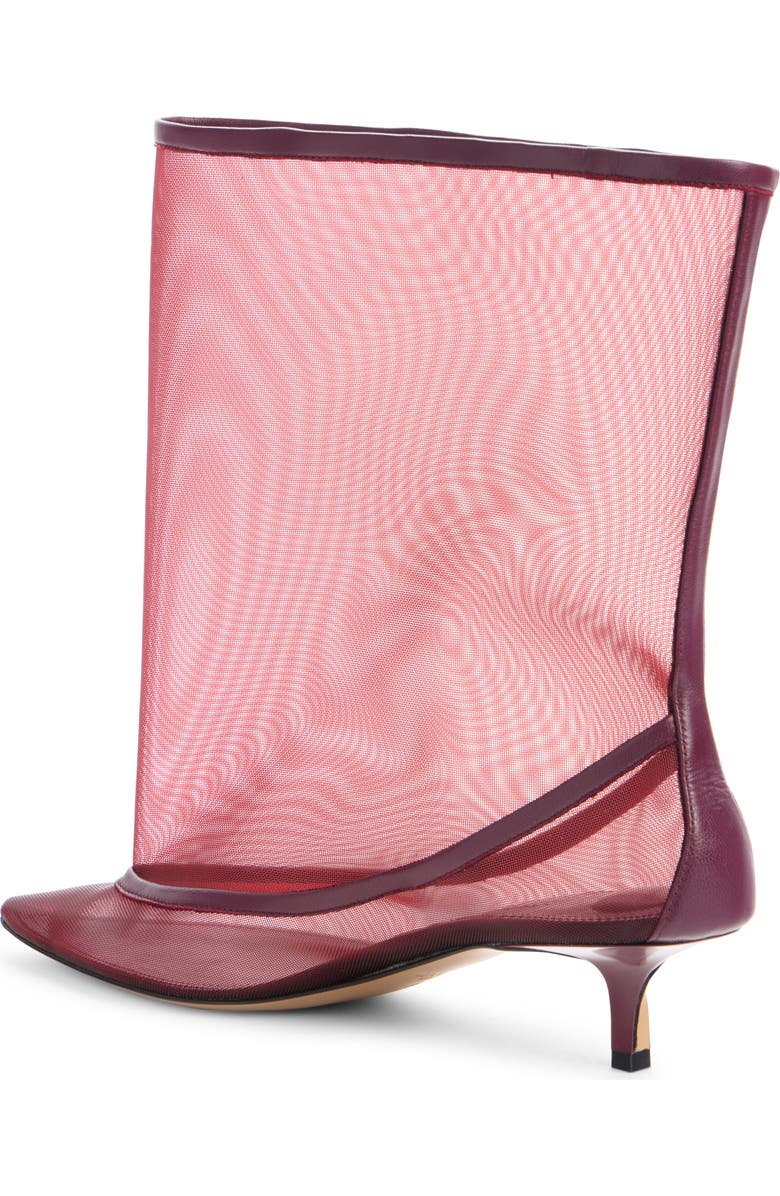 Jacquemus Les Bottes Tourni Short Mesh Bootie Pump, Alternate, color, Burgundy