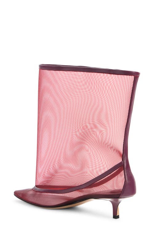 Jacquemus Les Bottes Tourni Short Mesh Bootie Pump In Burgundy