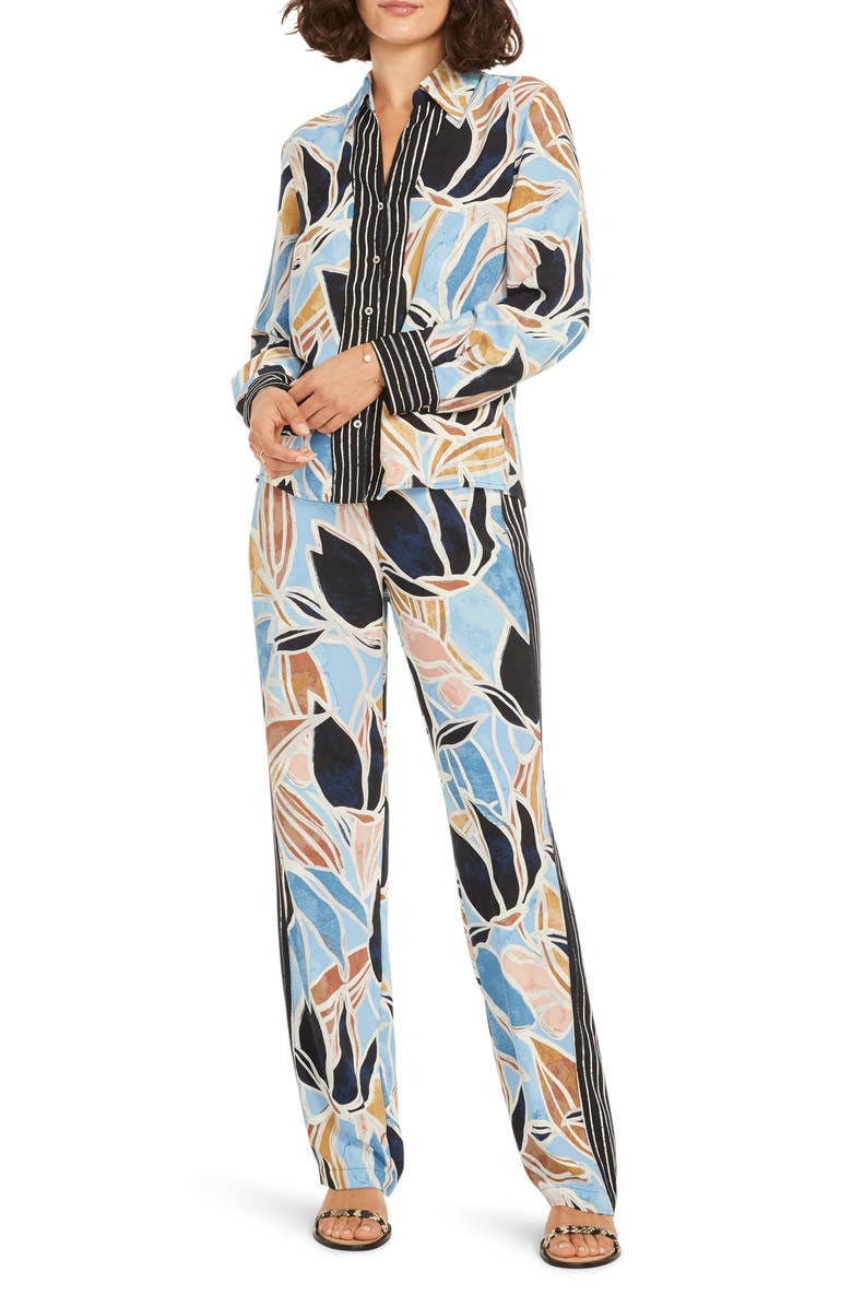 NIC+ZOE Sapphire Shades Button-Up Shirt, Alternate, color,