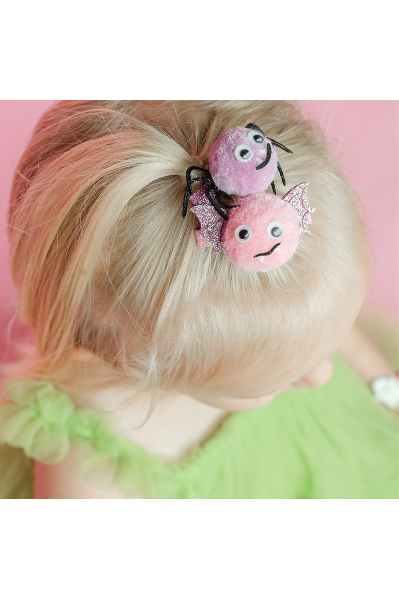 Monster Mash Fuzzy Bat + Spider Halloween Hair Clip Set, Alternate, color, Assorted Pre-Pack