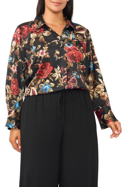 V-Neck Collared Blouse