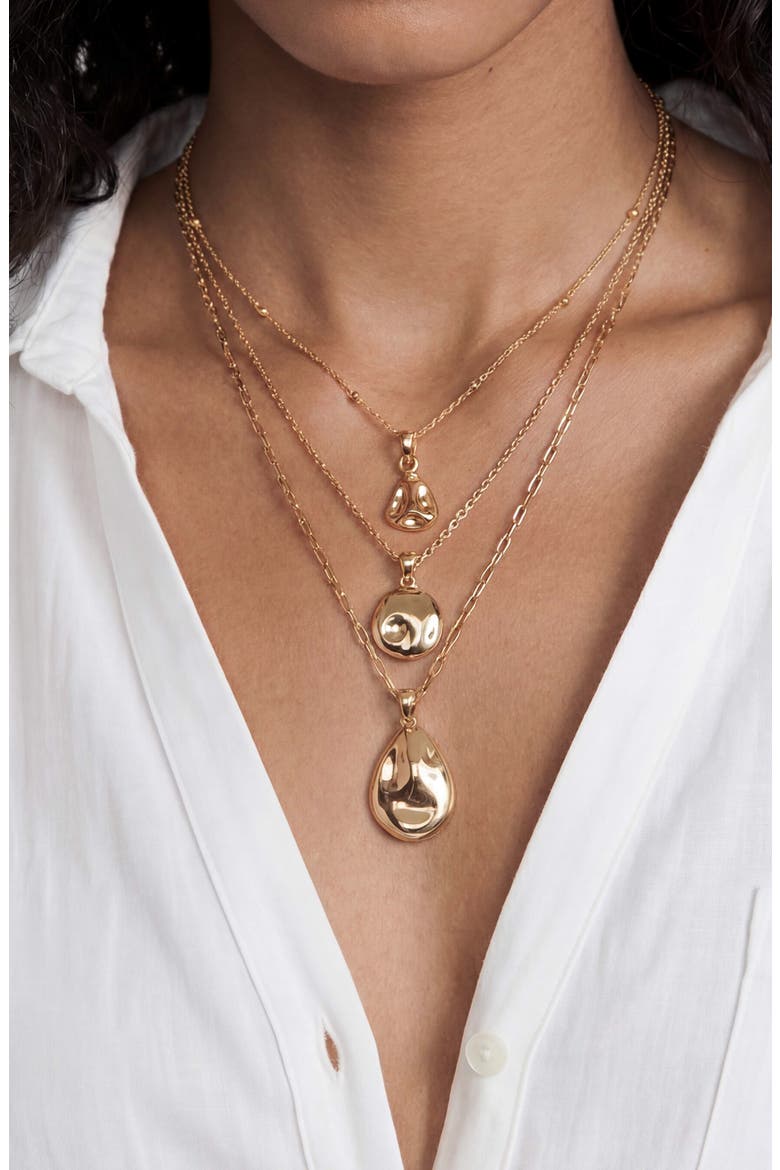 Circle Flow Layered Necklace, Alternate, color, GOLD