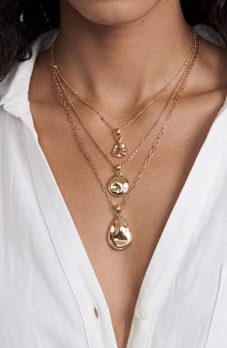 Ettika Circle Flow Layered Necklace, Alternate, color, Gold