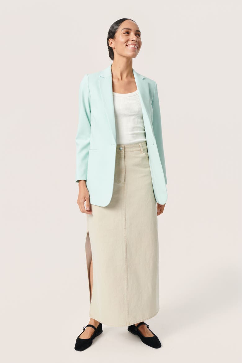 Corinne Notch Lapel Regular Fit Blazer, Alternate, color, Surf Spray