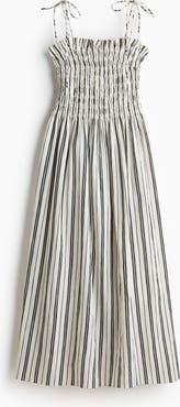 H&M Smocked-bodice Tie-strap Dress