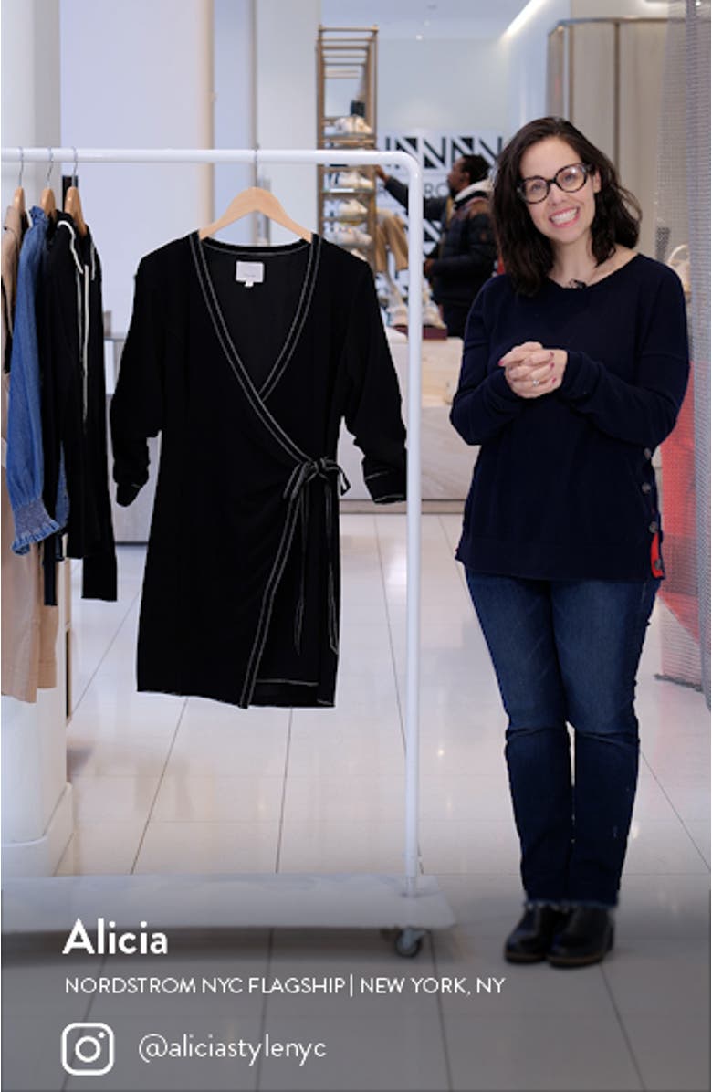 Chelsea Topstitch Detail Wrap Minidress, sales video thumbnail