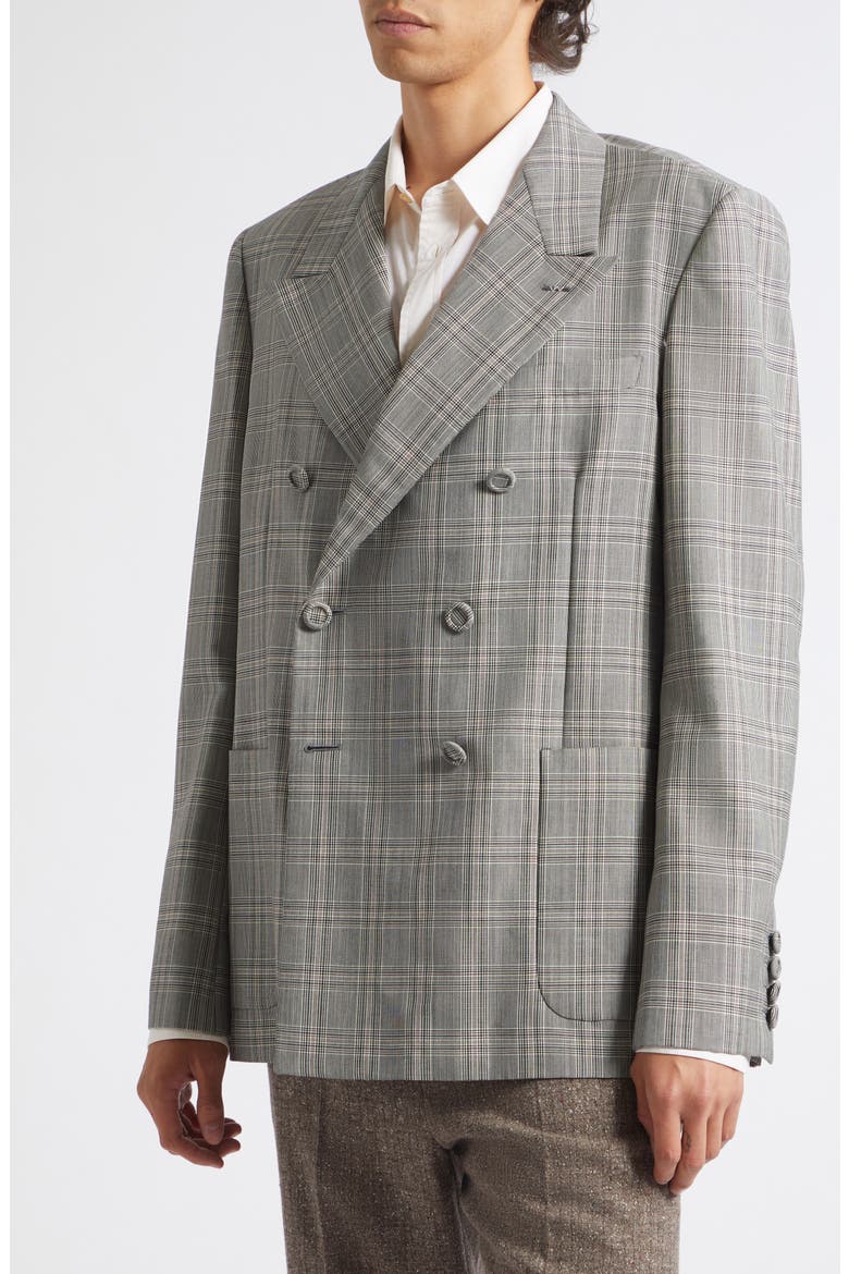 Plaid Mohair & Wool Sport Coat, Alternate, color, GREY