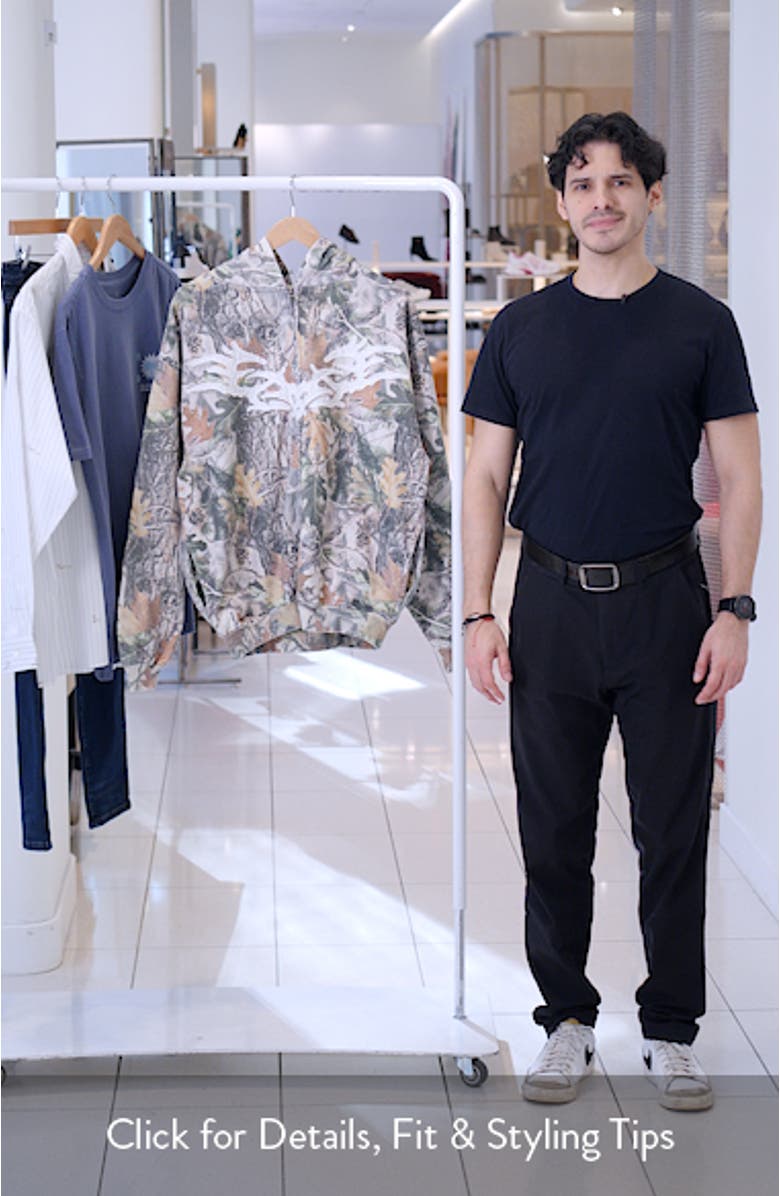 Chaos Appliqué Camouflage Zip Hoodie, sales video thumbnail