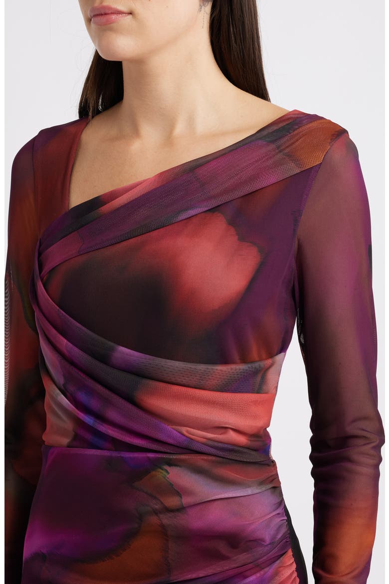 Lazul Long Sleeve Maxi Dress, Alternate, color, ABSTRACT PASQUE BLOSSOM