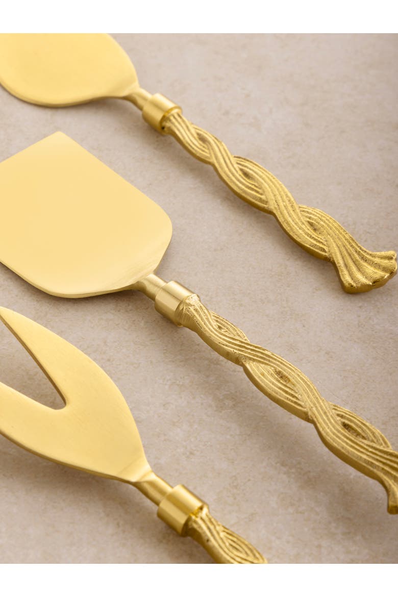 Santiago Cheese Knives, Set of 3, Alternate, color, Gold