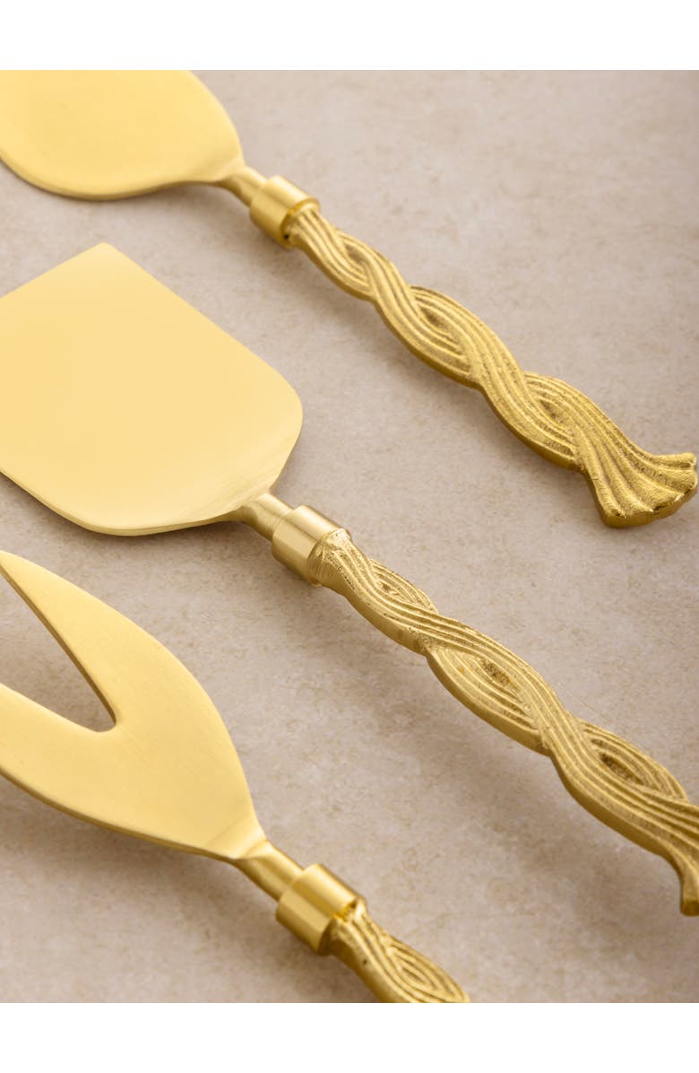 GAURI KOHLI Santiago Cheese Knives, Set of 3, Alternate, color, Gold