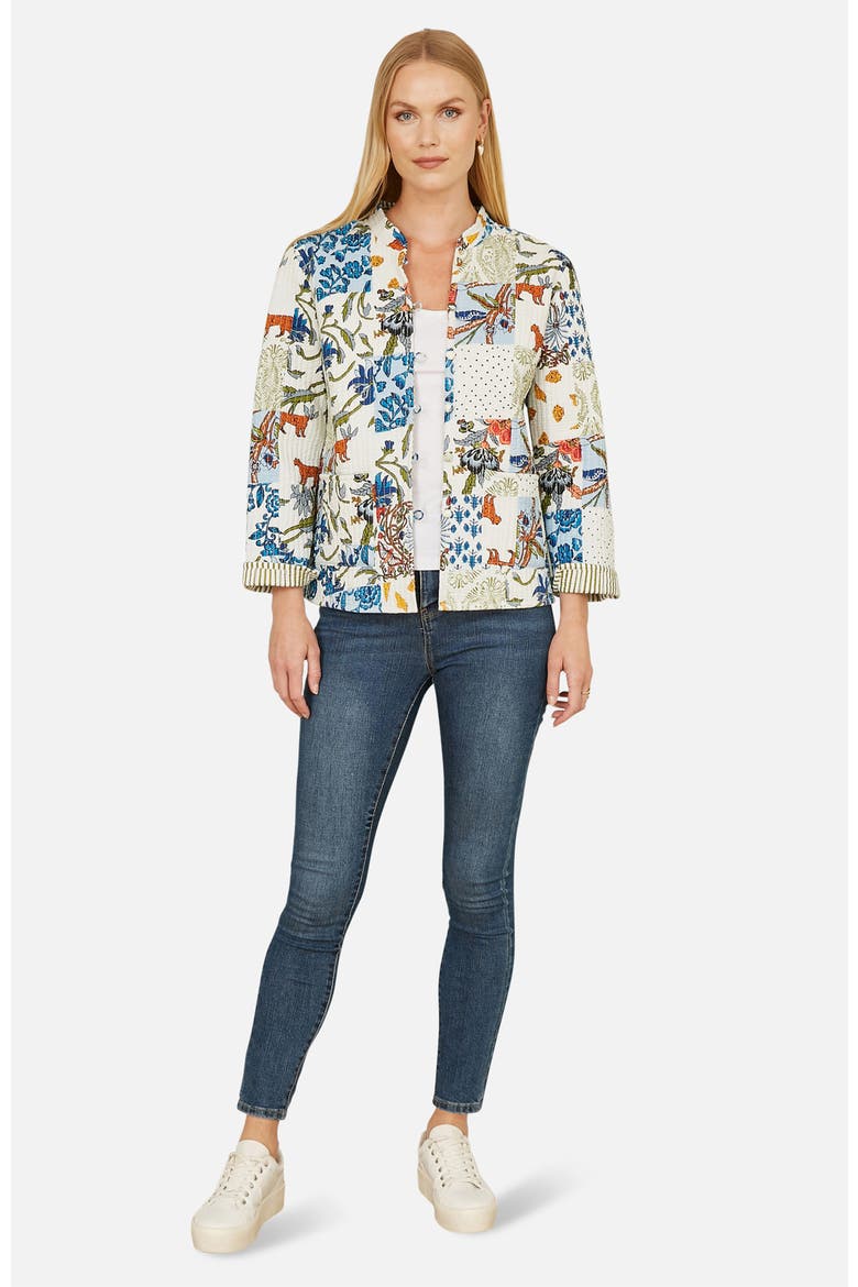 Indian Patchwork Reversible Jacket, Alternate, color, White