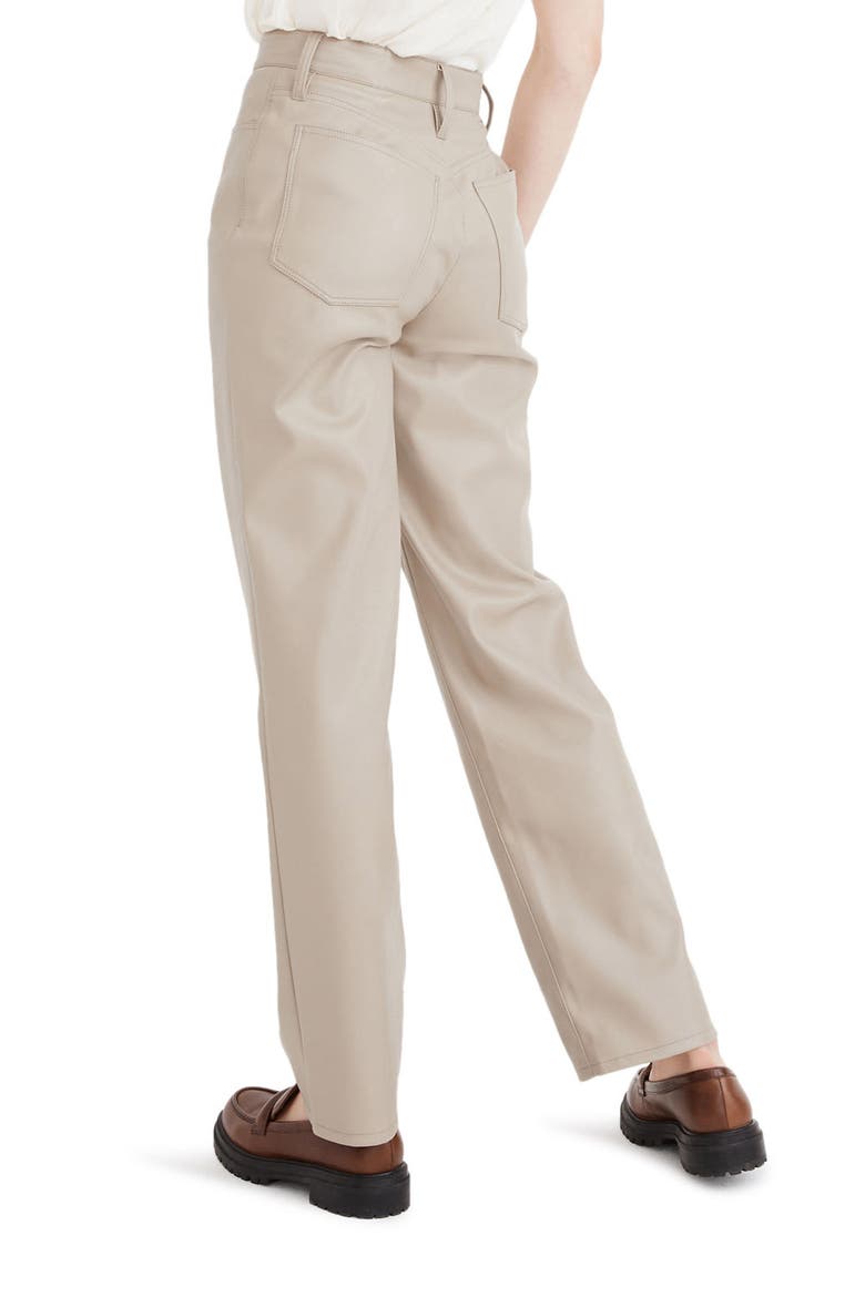 The Perfect High Waist Straight Leg Faux Leather Pants, Alternate, color, PUMICE