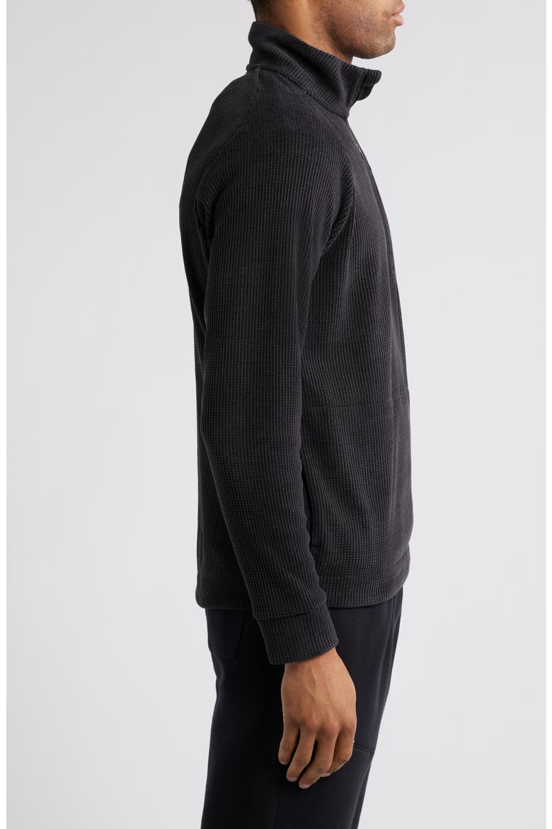 Ridge Brushed Fleece Quarter Zip Pullover, Alternate, color, BLACK