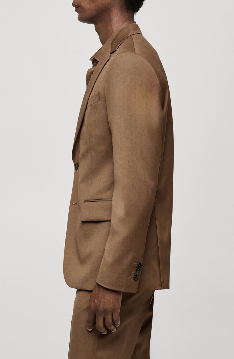 MANGO Slim Fit Virgin Wool Suit Blazer, Alternate, color, Brown