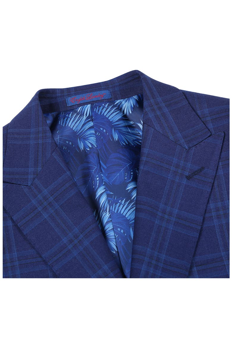 Trim Fit Plaid Two-Piece Suit, Alternate, color, BLUE