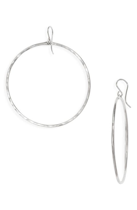 Signature Large Hammered Hoop Earrings