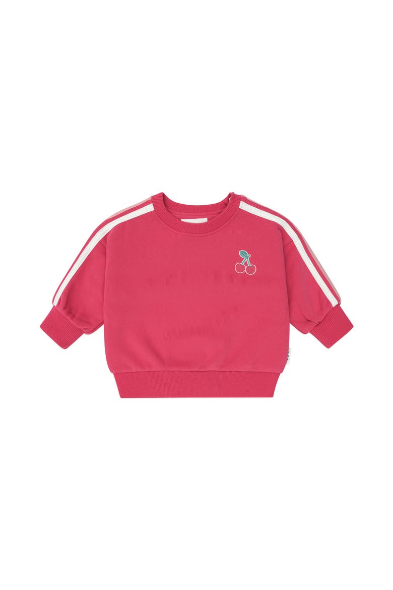 Cherry Racer Stripe Sweatshirt, Main, color, Cherry