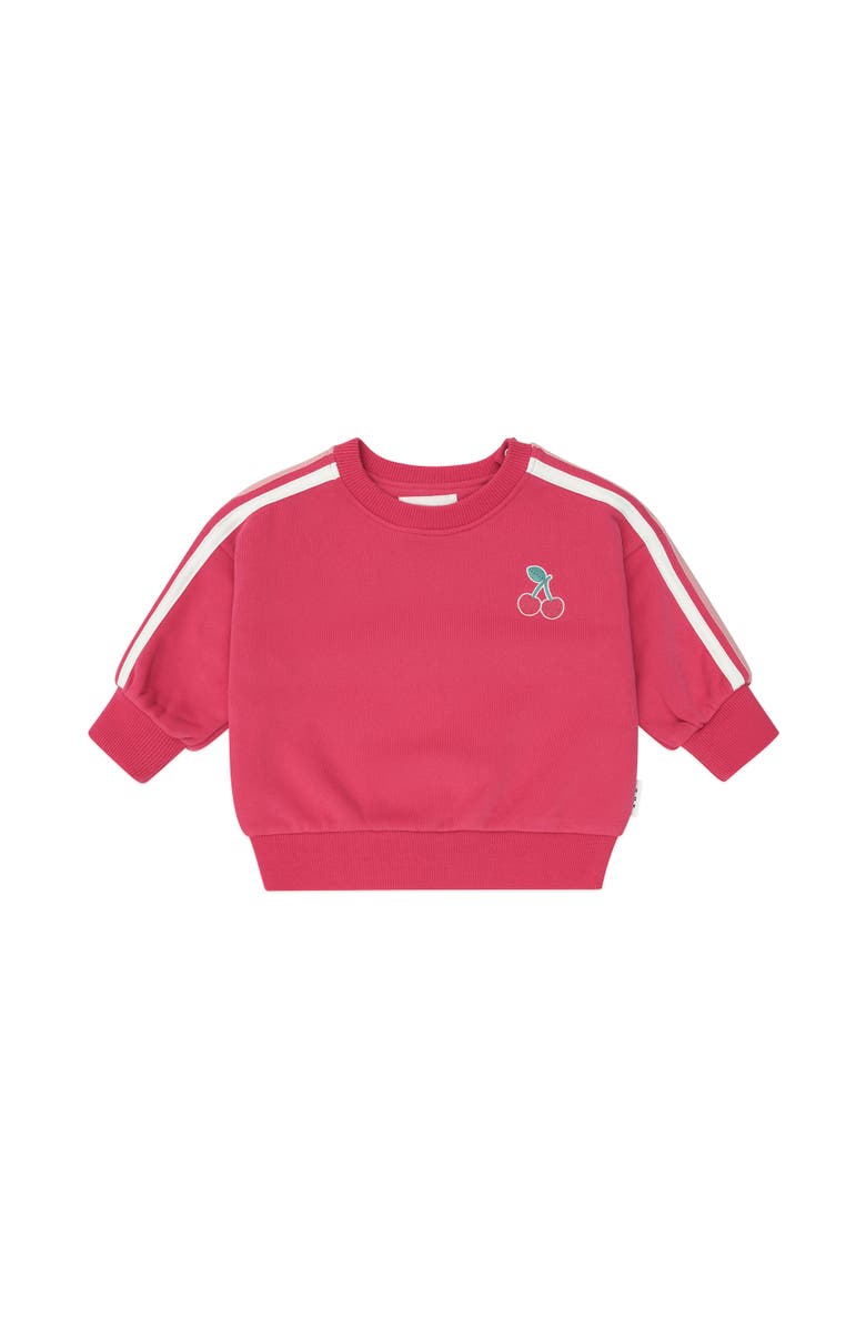 Huxbaby Cherry Racer Stripe Sweatshirt, Main, color, Cherry