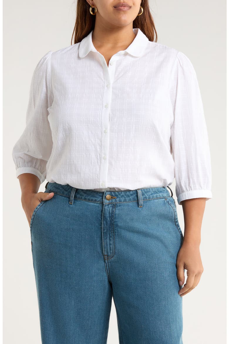 Hope Cottage Organic Cotton Button-Up Shirt, Main, color, SALT