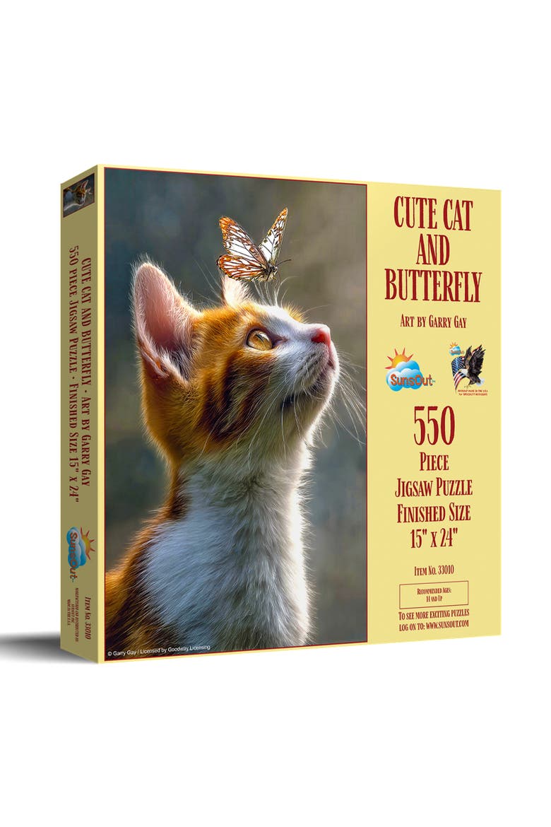 Cute Cat and Butterfly 550, Main, color, Multicolor