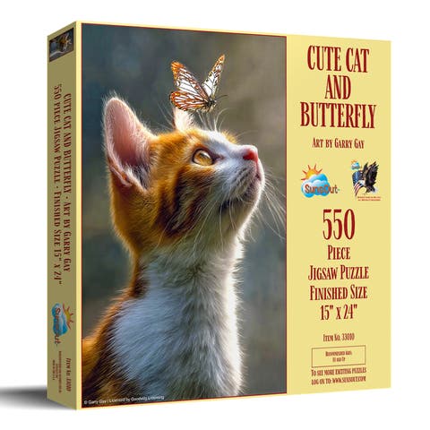 Cute Cat and Butterfly 550