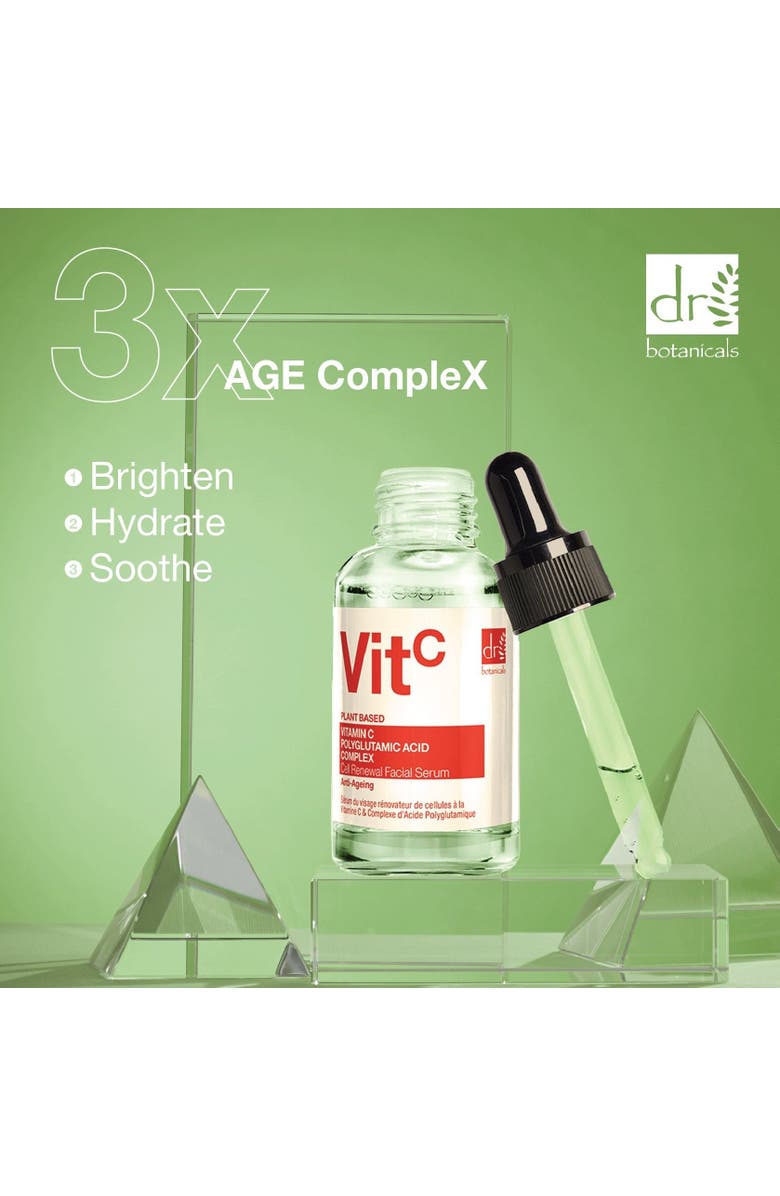 DR BOTANICALS Vitamin C 3% & Polyglutamic Acid Complex 1% Brightening Facial Serum, Alternate, color, White