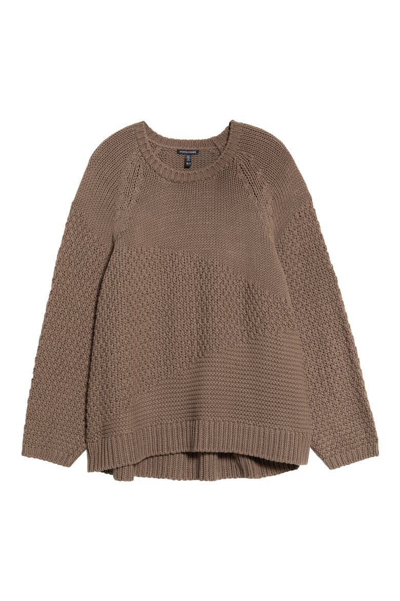 Organic Cotton Crewneck Sweater, Alternate, color, COBBLESTONE
