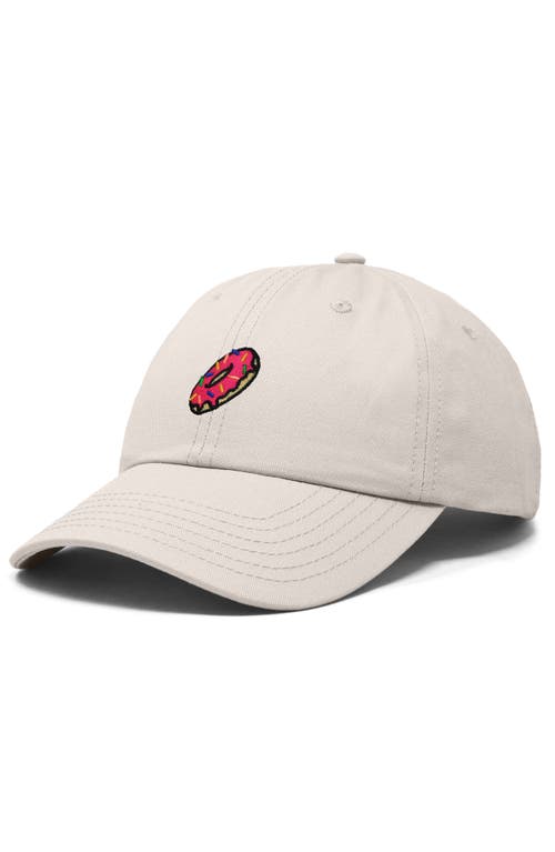 Dalix Donut Embroidered Adjustable Cap In Beige