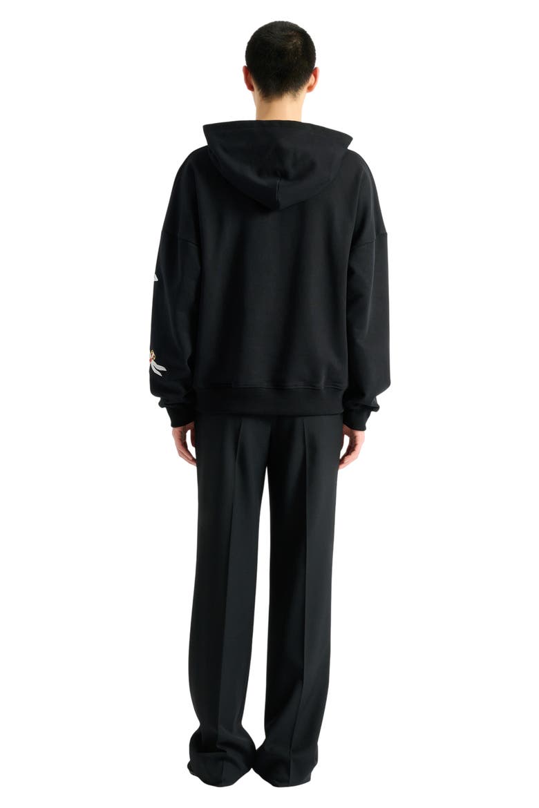 Embroidered Balmain Insect hoodie, Alternate, color, black