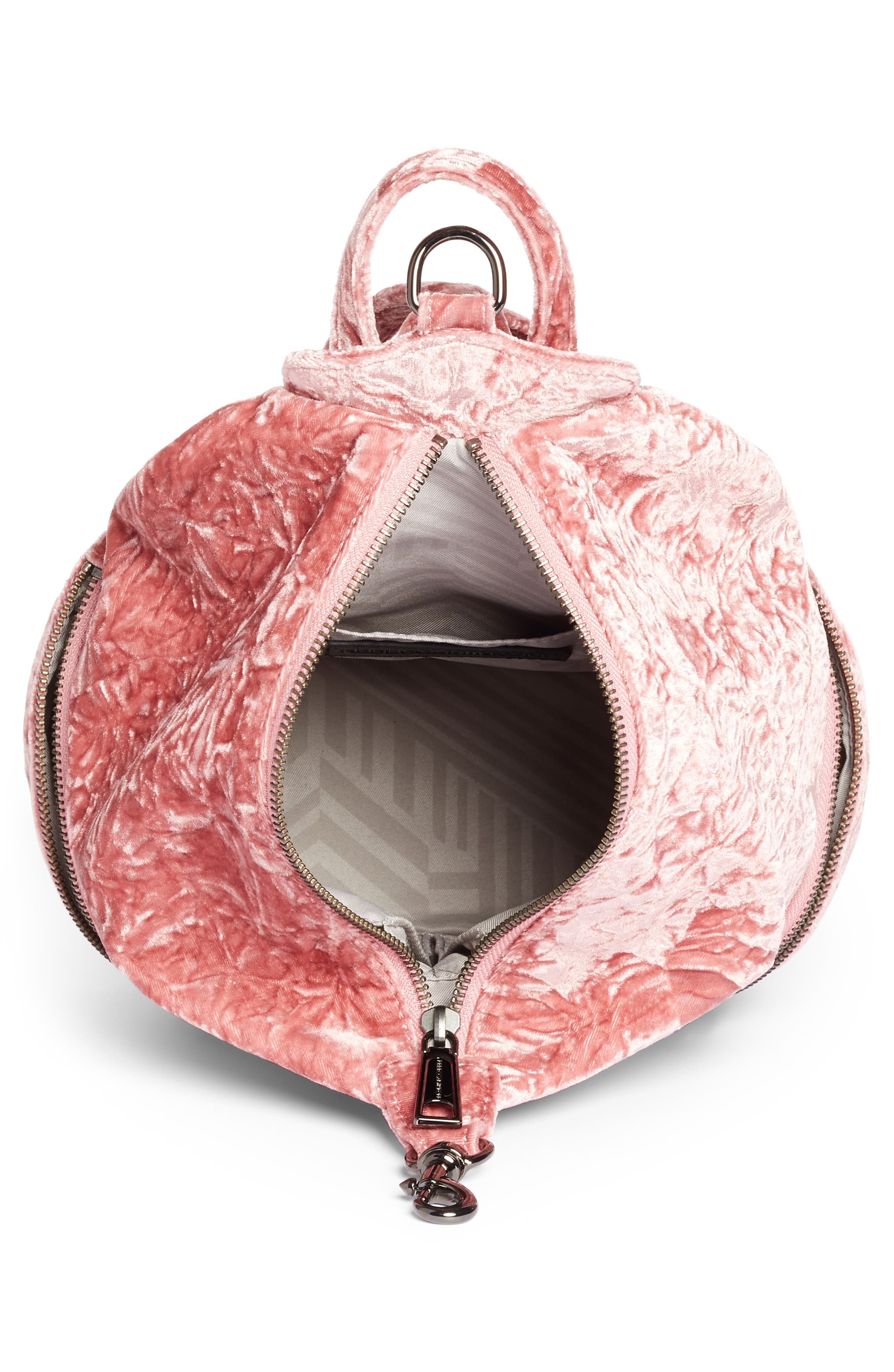 Medium Julian Velvet Backpack (Nordstrom Exclusive), Alternate, color, PINK VELVET/ GUNMETAL HARDWARE