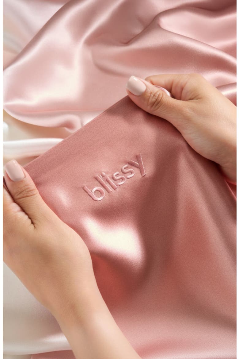 Mulberry Silk Pillowcase, Alternate, color, ROSE GOLD OMBRE