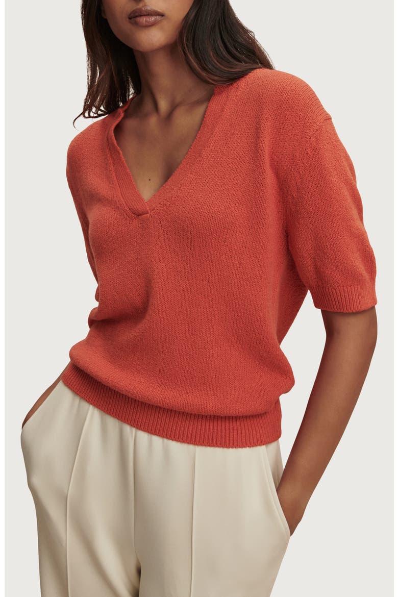 Palmer Short Sleeve Knit Top, Main, color, ORANGE WINE