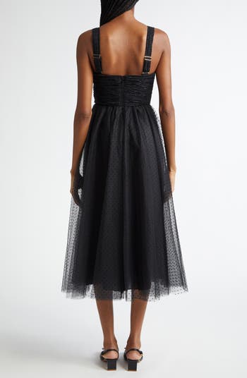 Zimmermann Flocked Polka Dot Tulle Midi Dress | Nordstrom
