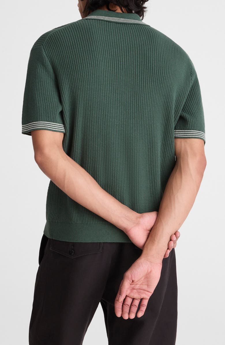 Madewell Tipped Sweater Polo, Alternate, color, Botanical Green
